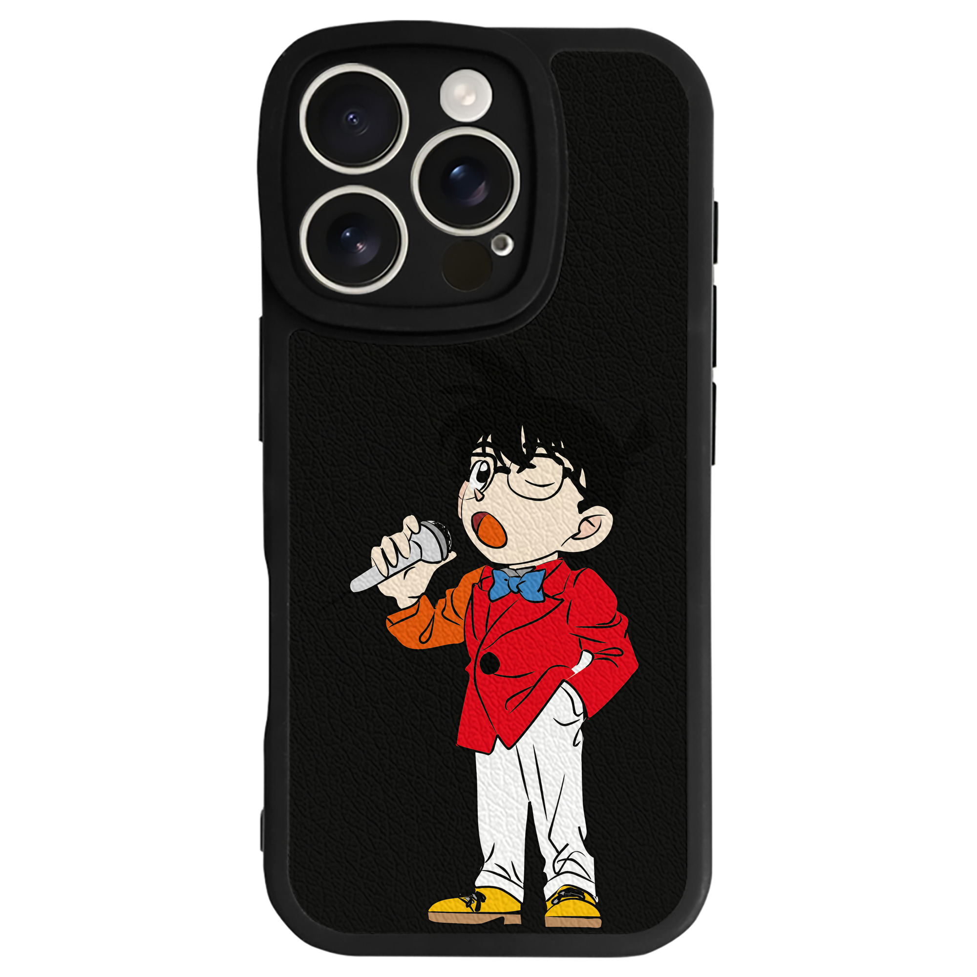 （画像用） 名探偵コナン 江戸川 コナン Detective Conan Conan Edogawa 【iPhone 16シリーズ対応】シリコンスマホケース（レザー調） 材質：シリコン